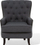 Karrige kolltuk VIBORG II, stil wingback, me stof, gri e errët
