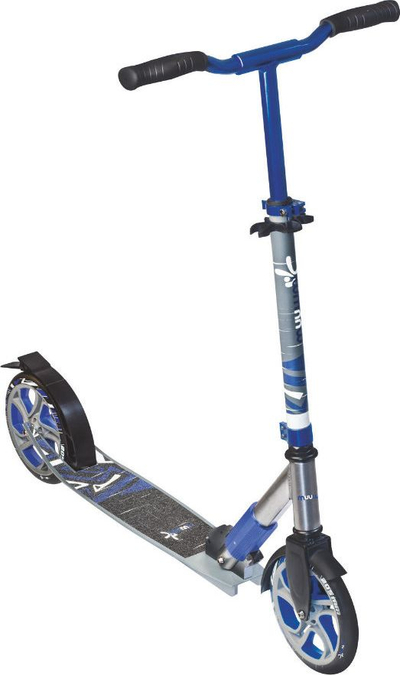 Trotinet alumini Muuwmi Deluxe, rrota 205mm, deri 100kg, gri me blu