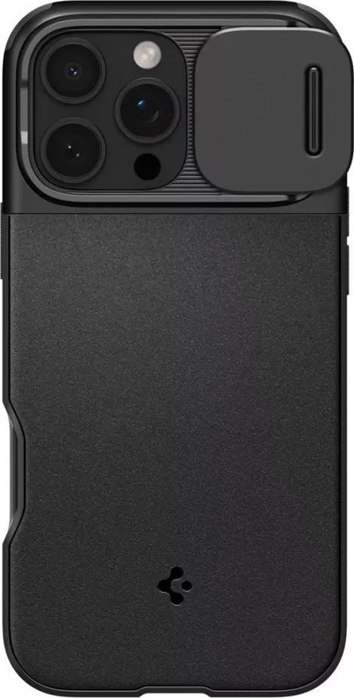 Mbrojtëse telefoni Spigen Optik Armor MagSafe për iPhone 16 Pro, e zezë