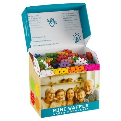 Lodër blloqe ndërtuese Marioinex Mini Waffle Senior Set, 200 pjesë, për moshën 6+, shumëngjyrëshe