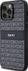Mbulesë telefoni DKNY PU Leather Repeat Pattern Tonal Stripe, për iPhone 14 Pro, e zezë
