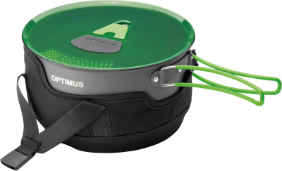Set tenxhere kampingu Optimus Terra Camp 4, alumin i anodizuar, gri jeshile