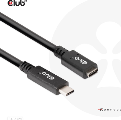 Kabllo USB Club 3D USB-C në USB-C, 1 m, 5 Gbps, e zezë