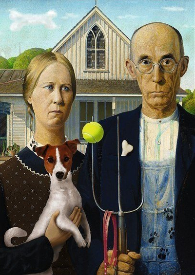 Puzzle Trefl American Gothic Dog Edition, 500 copa, shumëngjyrësh