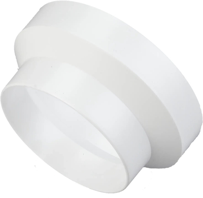 Reduktor ventilimi Duka Ø100 në Ø125 mm, plastik, i bardhë