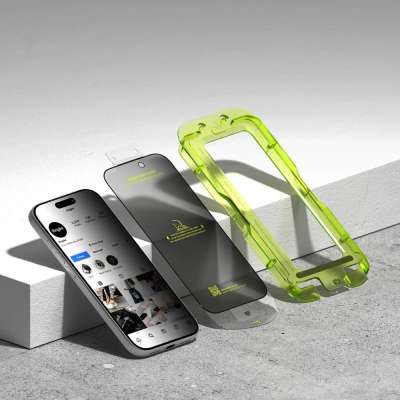 Xham mbrojtës Ringke Easy Slide, iPhone 17 Pro Max, Privacy, 2 copë, i zi