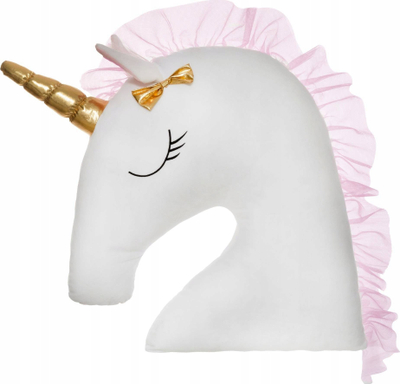 Jastëk maxi Atmosphera Unicorn, dekor, 100% poliester, i bardhë