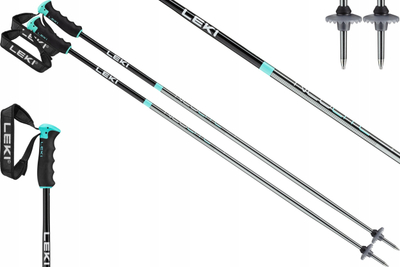 Shkop skijimi Leki Neolite Airfoil W, 120 cm, për goca, i bardhë