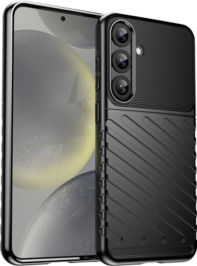 Mbrojtëse telefoni Hurtel Thunder Case për Samsung Galaxy S25+, silikoni, e zezë