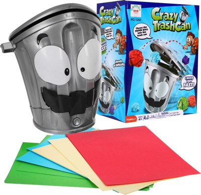 Семејна игра Crazy Trash Can, интерактивна, 2 нивоа тежина, сива