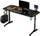 Tavolinë gaming Ultradesk Frag V3, 140×76 cm, mban deri 90 kg, e zezë me ari