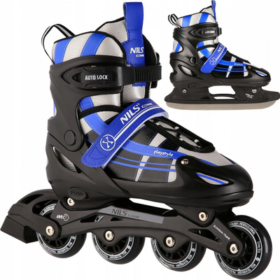 Patina inline Nils Extreme NH18366A, e rregullueshme 39-42, shinë e ndërrueshme, zi blu