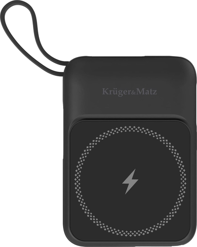 Power bank USB-C 10000mAh, me karikim me induksion, e zezë