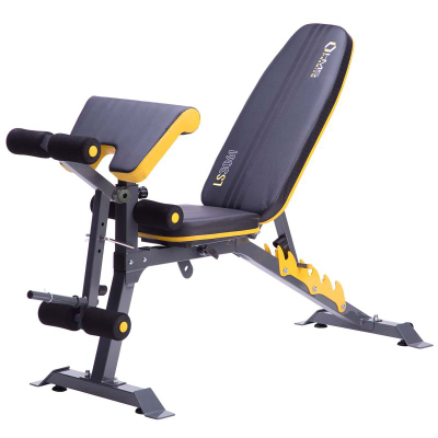 Stol ushtrimesh HMS LS3061 Premium, 4‑në‑1, i rregullueshëm, i zi