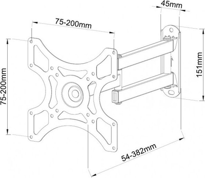 Mbajtëse muri për TV Techly ICA-LCD-2923B, 19"-37", e zezë
