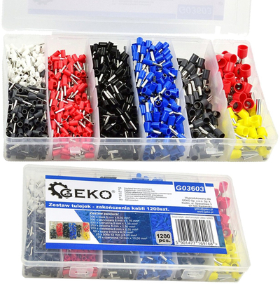 Set këllëfësh fundorë për kabllo, 1200 copë, madhësi të ndryshme, shumëngjyrësh