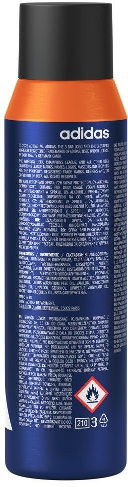 Deodorant Adidas UEFA Champions League Champions, 150ml