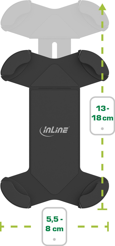 Mbajtës telefoni INLINE One Click Easy 3 Drive and Ride Set, për makinë dhe biçikletë, rrotullim 360°, i zi