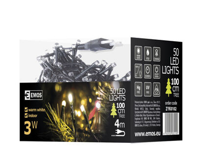 Drita zbukuruese LED Emos D4GW01, 50 LED, 2.5 m, dritë e bardhë e ngrohtë