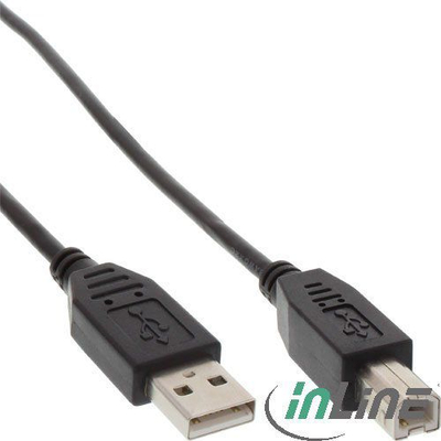 Kabllo USB InLine, USB-A në USB-B, 3 m, e zezë