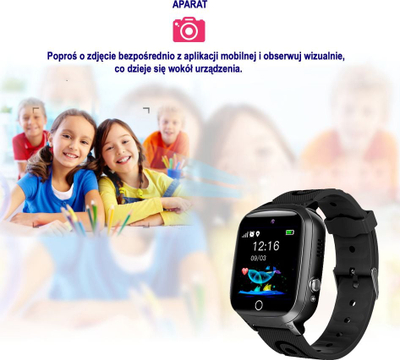 Smartwatch GoGPS K17, GPS, për kalamaj, i zi