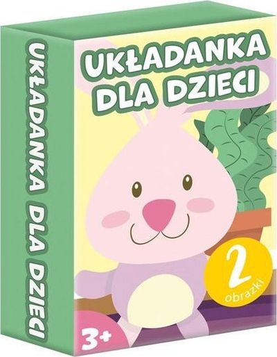Puzzle për fëmijë Kangur Mini, me dy anë, lepur dhe kukuvajkë, shumëngjyrësh