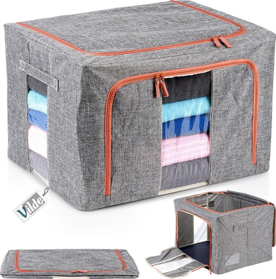Qese organizuese Vilde Storage Bag, 66L, me zinxhir, gri melange