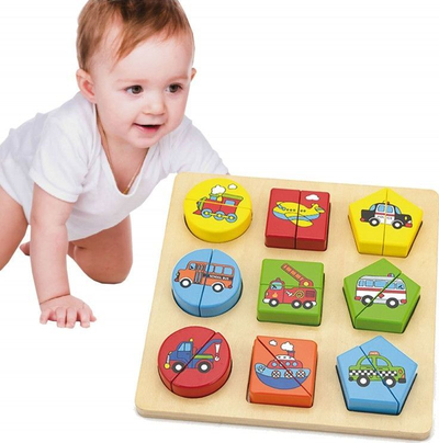 Puzzle me makina druri Viga, 18 elemente
