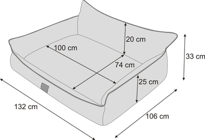 Shtrat për qen DOGGY Bed Joker Spade XXXL, ekolene, i zi
