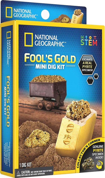 Set gërmimi National Geographic Fool's Gold Mini Dig Kit, lodër edukative, për kalamaj