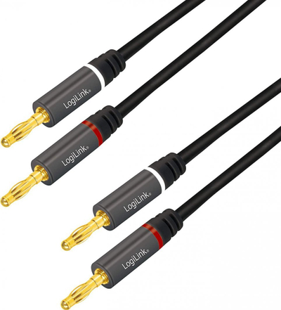 Kabllo audio LogiLink CA1211, 5m, konektorë banana, i zi