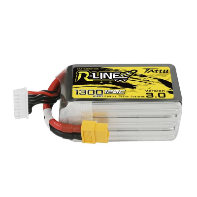 Bateri LiPo Tattu R-Line 3.0, 1300mAh, 22.2V 6S 120C, XT60
