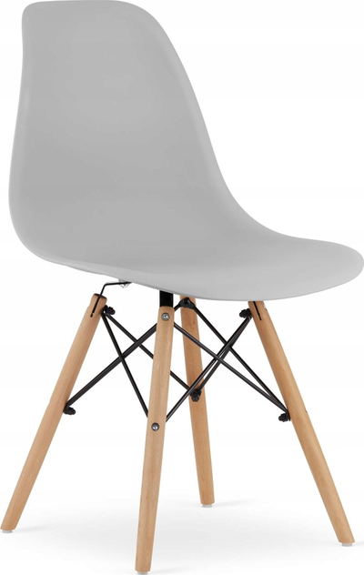 Set tavoline ngrënie Tessa, 120x60 cm, 4 karrige Osaka, lis i çelët dhe gri