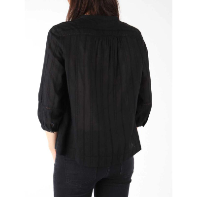 Женска кошула Levis 63959-0004, тричетврт ракави, со копчиња, црна