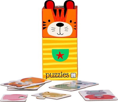 Puzzle për fëmijë Barbo Toys Animals, 6 puzzle, 12 pjesë, shumëngjyrëshe