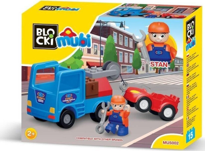 Lodra me blloqe Blocks Blocki Mubi Great Adventures Roadside Assistance, set ndërtimi për kalama, me ngjyra