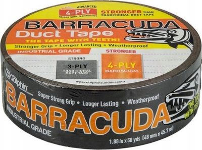 Shirit ngjitës Barracuda Repair Painter’s Tape, 48mm x 45.7m, i zi me portokalli