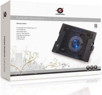 Mbështetëse ftohëse Conceptronic 43,2 cm (17 ") (CNBCOOLSTAND1F), e zezë