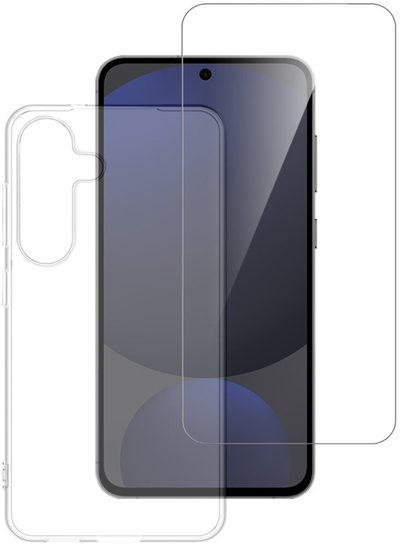 Set mbrojtës 4smarts 360 Protection për Samsung Galaxy S25 FE, xham 9H, transparent