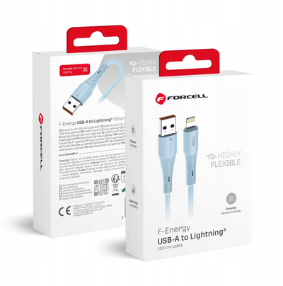 Kabllo USB Forcell F Energy C343, USB A me Lightning, 1m, blu