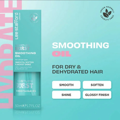 Vaj flokësh Lee Stafford Moisture Burst Smoothing Oil, hidratues, 50 ml