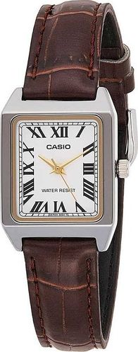 Ora dore Casio LTP-V007L-7B2, analoge, rrip lëkure, cipë e bardhë