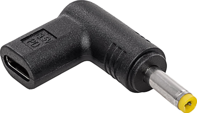 Adapter karikues Akyga USB-C në 4.0x1.7 mm, 100 W, 5 A, i zi