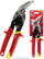Gërshërë llamarine Milwaukee Offset Aviation Snips, 10", prerje e drejtë, të kuqe