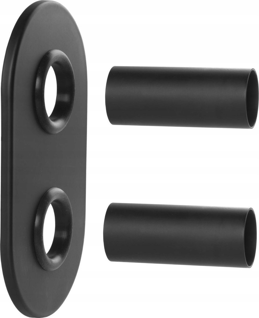 Set rozetash Invena Duplex, ovale dyshe, çelik inox, të zeza 5