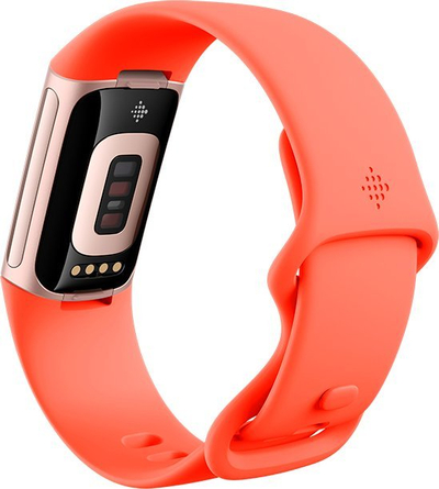 Byzylyk i mençur Fitbit Charge 6 me ekran AMOLED, që s’i trembet ujit, ngjyrë shampanjë