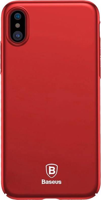 Mbrojtëse telefoni Baseus Thin për iPhone X XS, PC, super e hollë, e kuqe