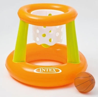 Lojë pishine basketbolli Intex Floating Hoop Game, e fryrshme, me top, shumëngjyrëshe