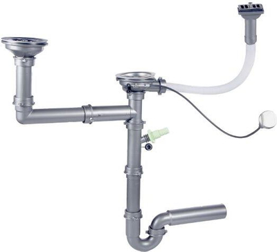 Sifon lavamani Franke AMX, për 2 ndarje 3 1/2", plastik, i bardhë