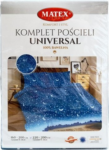 Сет постелнина MATEX UNIVERSAL 02, памук 220 x 200 cm, сина